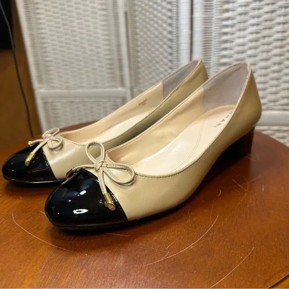 Tahari Leather "Maisy" Cap Toe Block Heel 7M - Picture 9 of 11